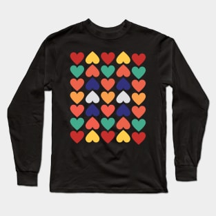 Multicolor Hearts Long Sleeve T-Shirt